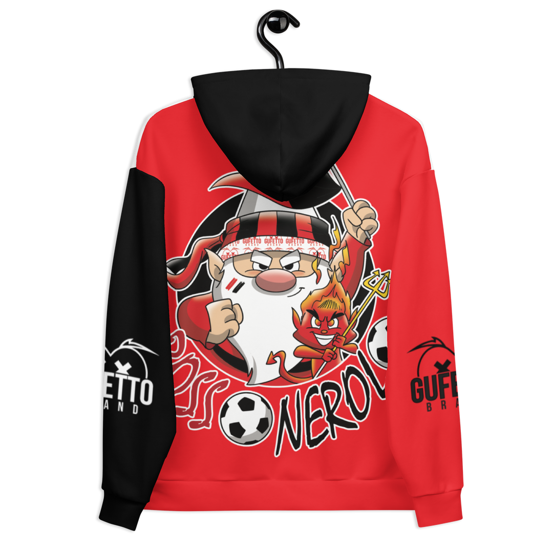 Felpa con cappuccio Uomo/Donna ROSSO NEROLO - Gufetto Brand 