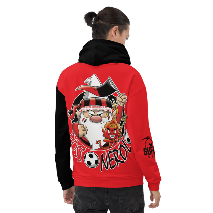 Felpa con cappuccio Uomo/Donna ROSSO NEROLO - Gufetto Brand 