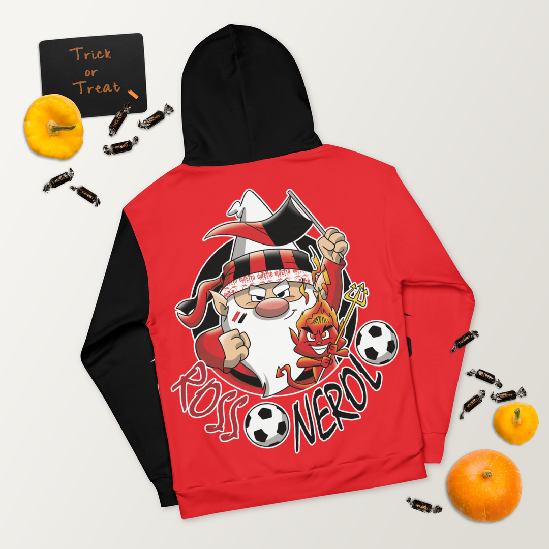 Felpa con cappuccio Uomo/Donna ROSSO NEROLO - Gufetto Brand 