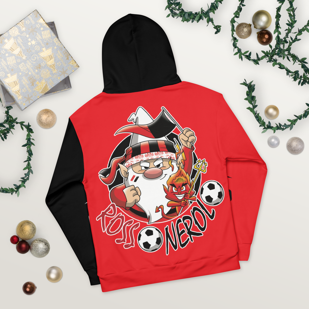 Felpa con cappuccio Uomo/Donna ROSSO NEROLO - Gufetto Brand 