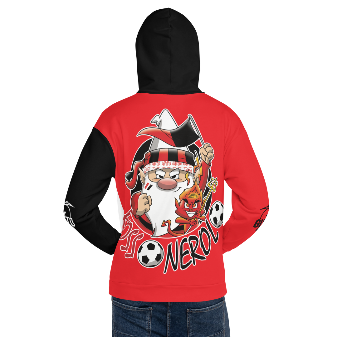Felpa con cappuccio Uomo/Donna ROSSO NEROLO - Gufetto Brand 