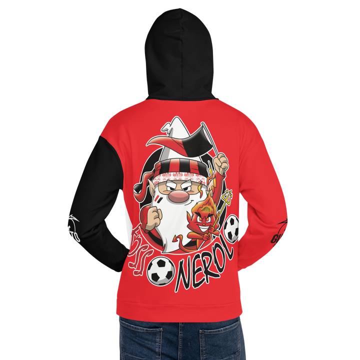 Felpa con cappuccio Uomo/Donna ROSSO NEROLO - Gufetto Brand 