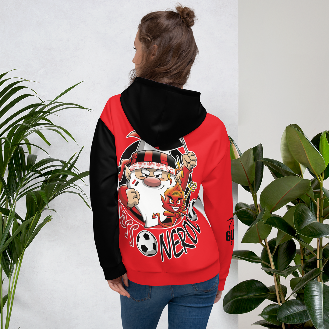 Felpa con cappuccio Uomo/Donna ROSSO NEROLO - Gufetto Brand 
