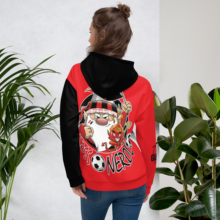 Felpa con cappuccio Uomo/Donna ROSSO NEROLO - Gufetto Brand 