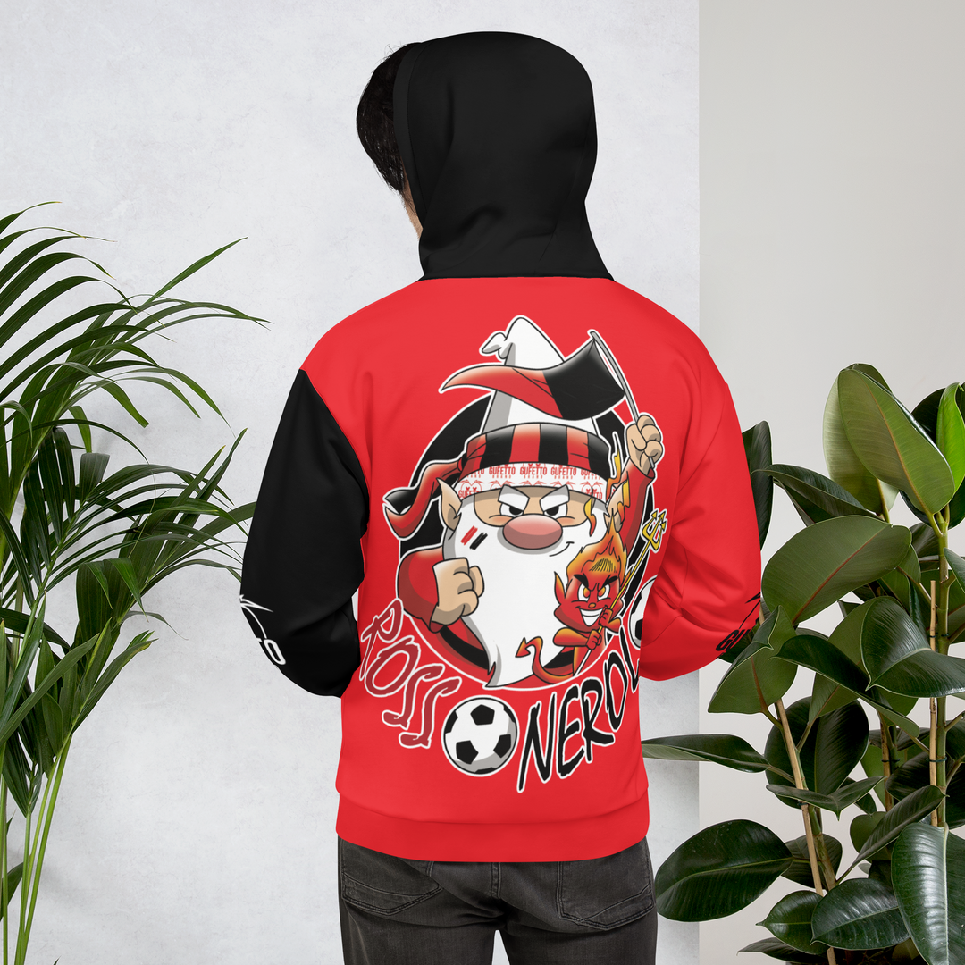 Felpa con cappuccio Uomo/Donna ROSSO NEROLO - Gufetto Brand 