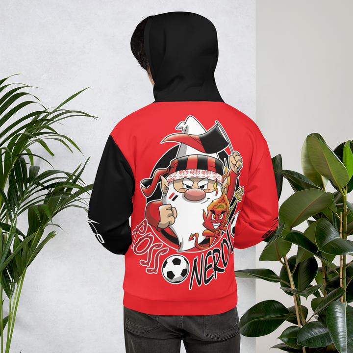 Felpa con cappuccio Uomo/Donna ROSSO NEROLO - Gufetto Brand 