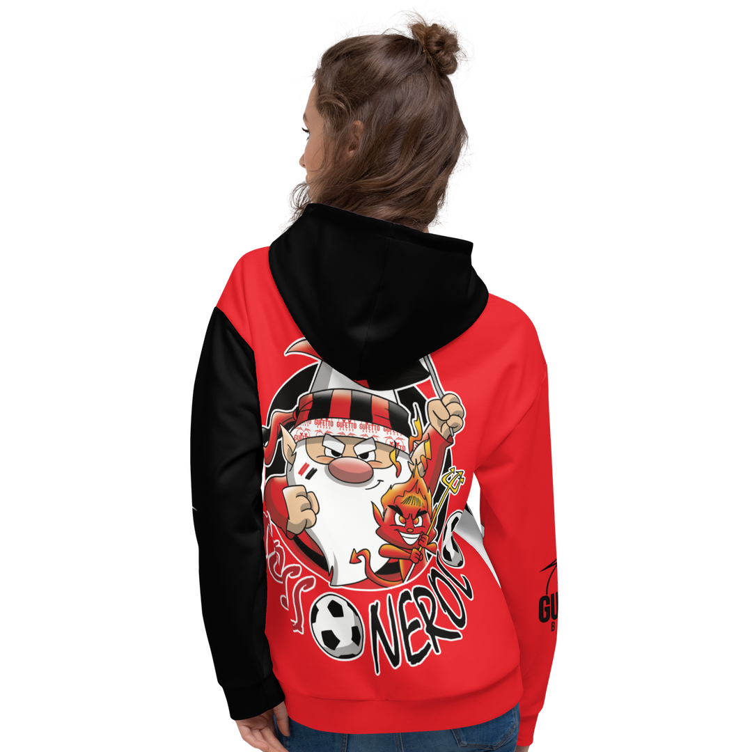 Felpa con cappuccio Uomo/Donna ROSSO NEROLO - Gufetto Brand 
