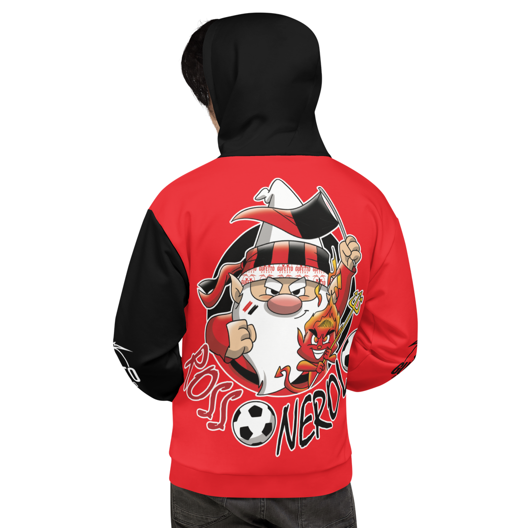 Felpa con cappuccio Uomo/Donna ROSSO NEROLO - Gufetto Brand 