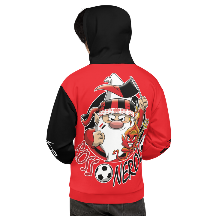 Felpa con cappuccio Uomo/Donna ROSSO NEROLO - Gufetto Brand 
