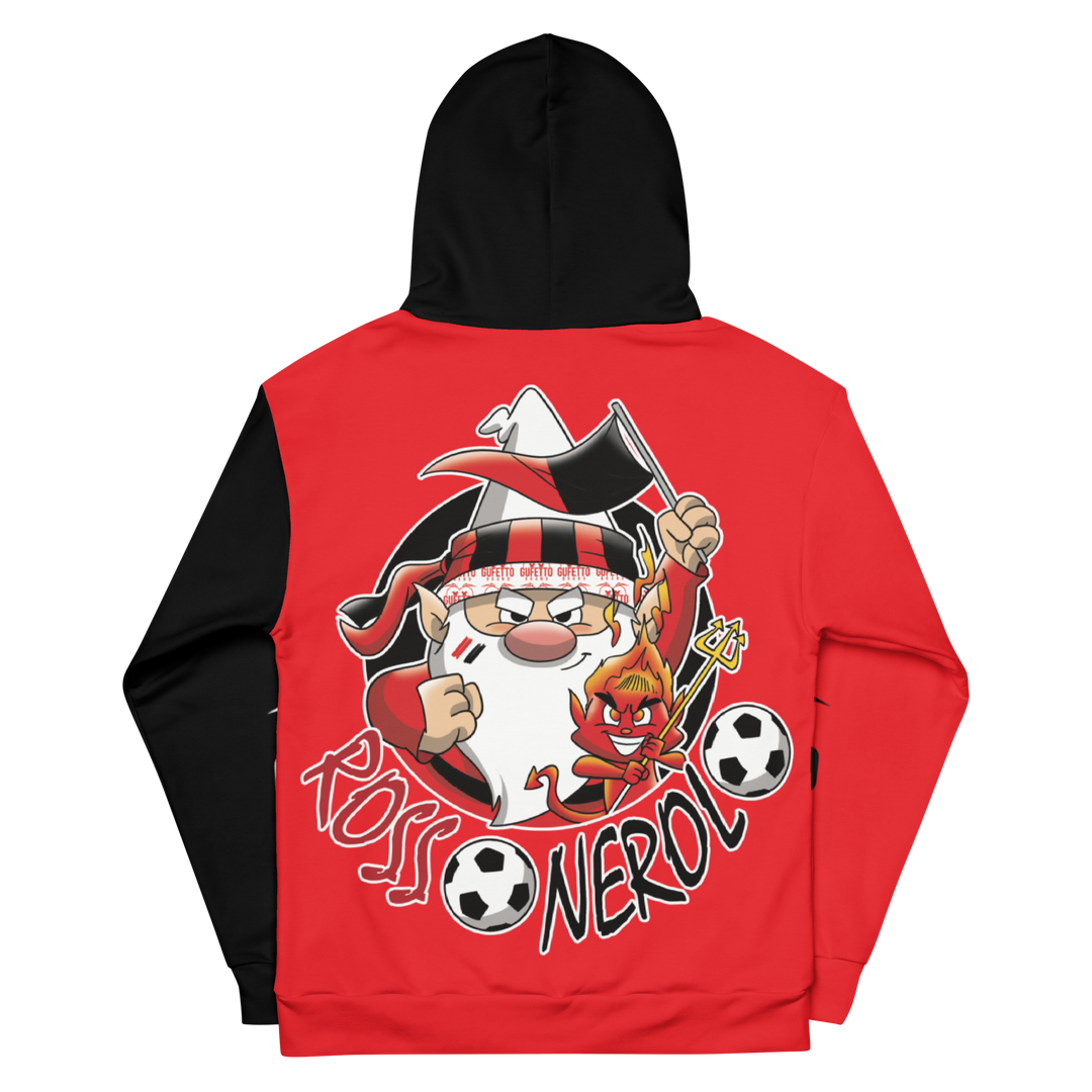 Felpa con cappuccio Uomo/Donna ROSSO NEROLO - Gufetto Brand 