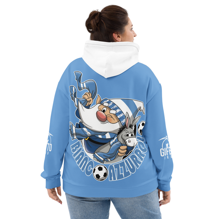 Felpa con cappuccio Uomo/Donna BIANCO AZZURROLO - Gufetto Brand 