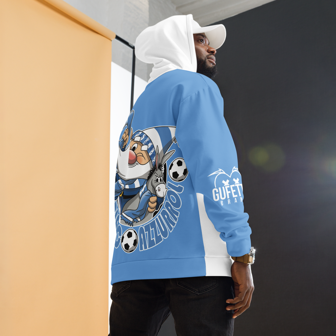 Felpa con cappuccio Uomo/Donna BIANCO AZZURROLO - Gufetto Brand 