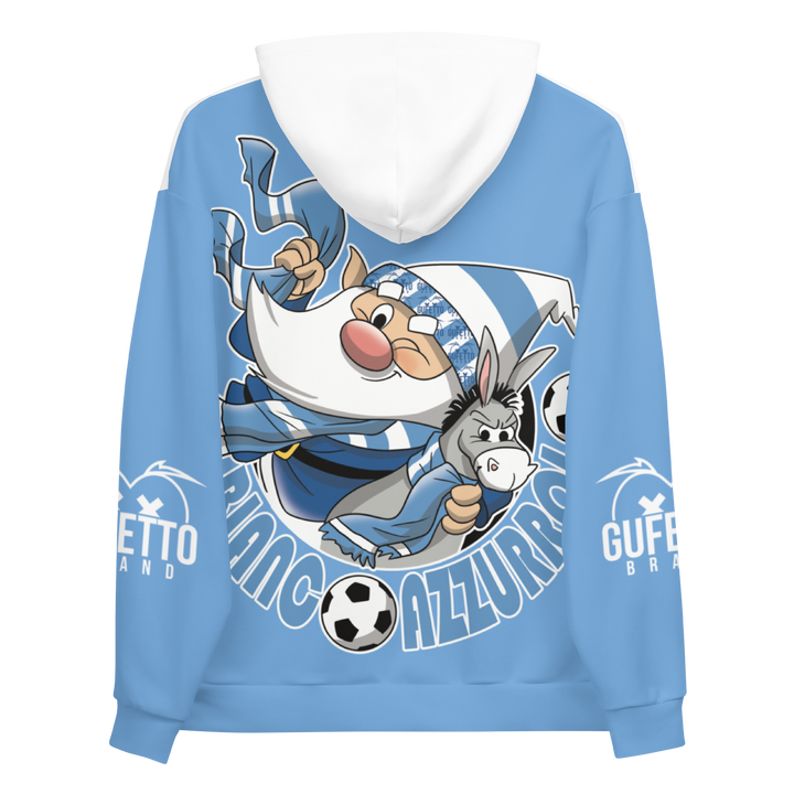 Felpa con cappuccio Uomo/Donna BIANCO AZZURROLO - Gufetto Brand 