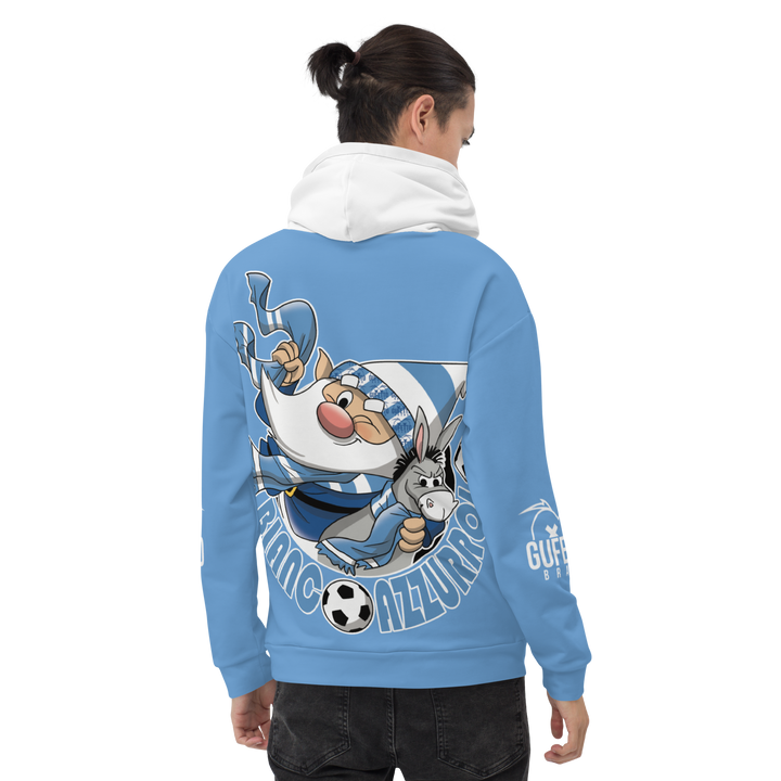 Felpa con cappuccio Uomo/Donna BIANCO AZZURROLO - Gufetto Brand 