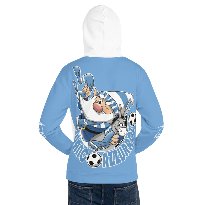 Felpa con cappuccio Uomo/Donna BIANCO AZZURROLO - Gufetto Brand 