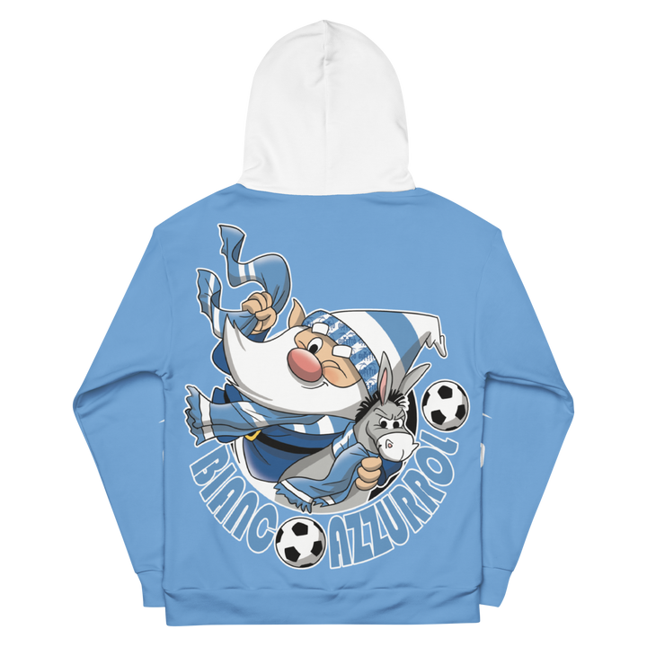 Felpa con cappuccio Uomo/Donna BIANCO AZZURROLO - Gufetto Brand 