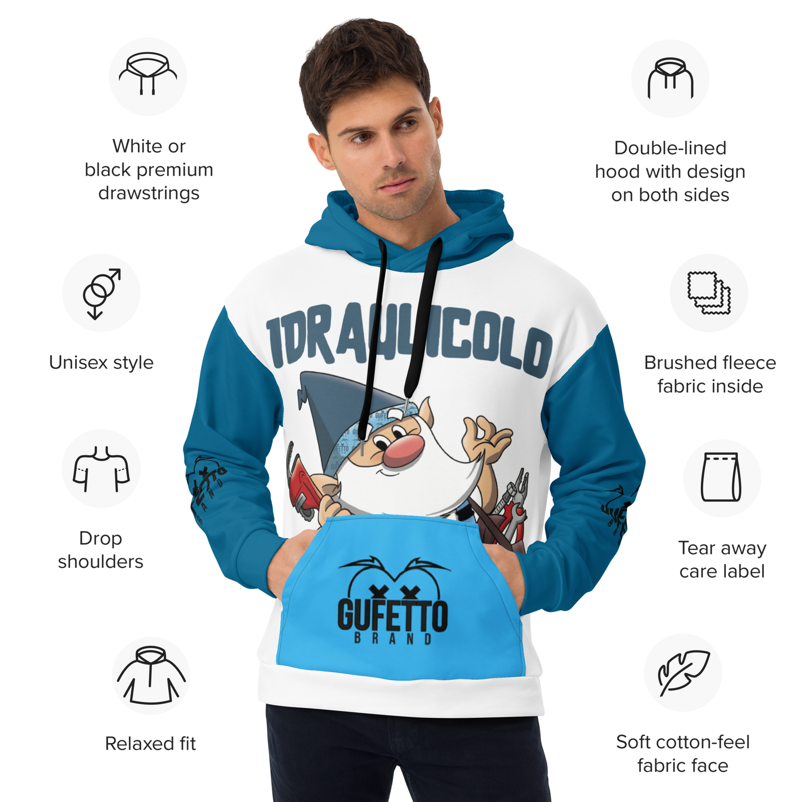 Felpa con cappuccio IDRAULICOLO - Gufetto Brand 