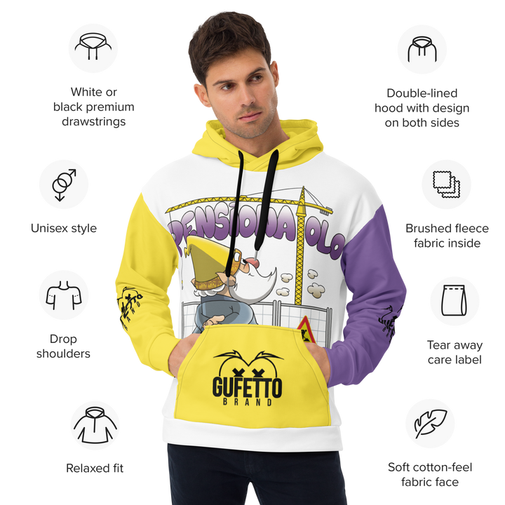 Felpa con cappuccio Uomo/Donna PENSIONATOLO - Gufetto Brand 