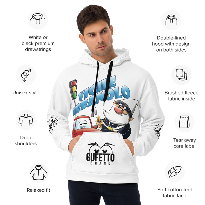 Felpa con cappuccio Uomo/Donna VIGILEURBANOLO - Gufetto Brand 
