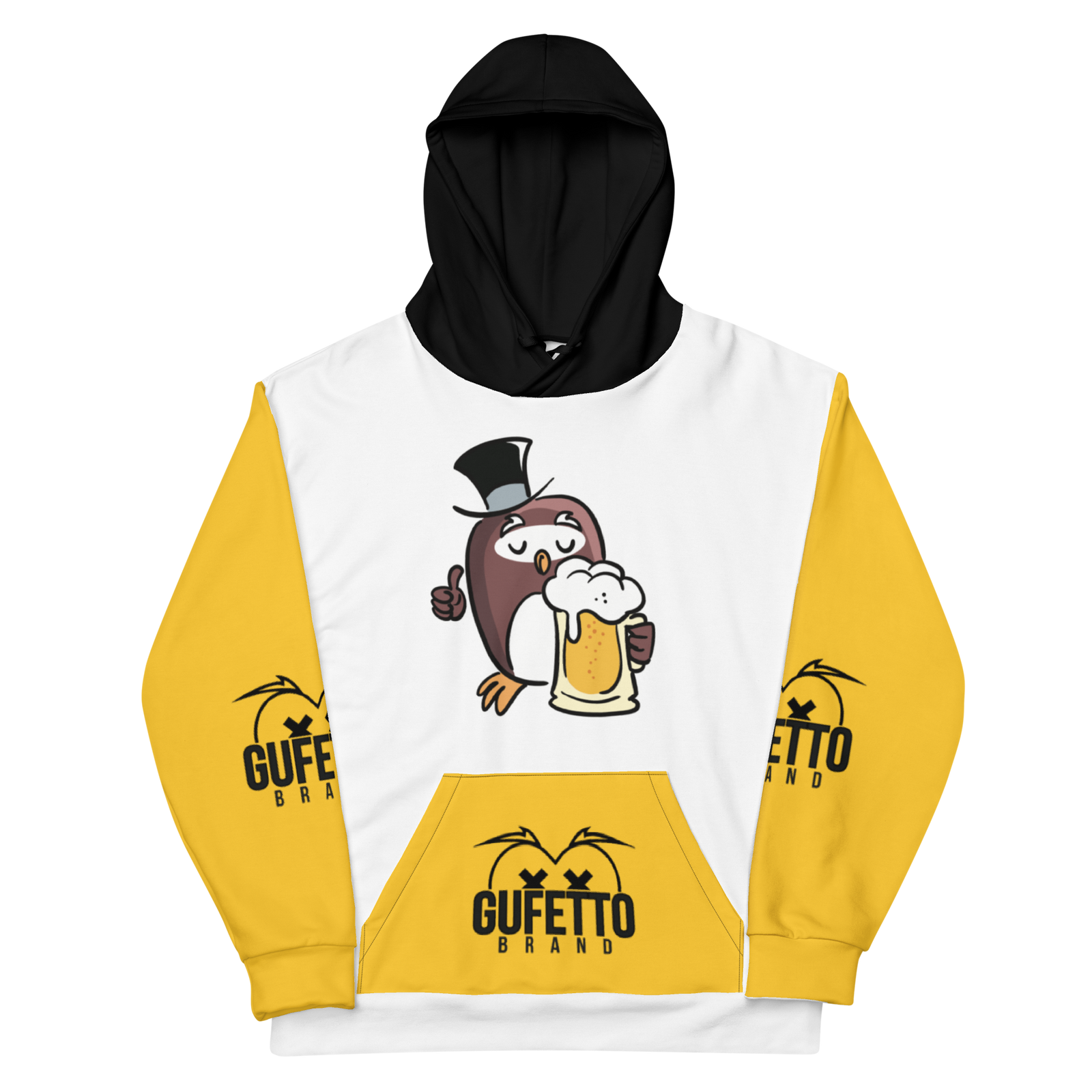 Felpa con cappuccio GUFETTO BIRRA - Gufetto Brand 