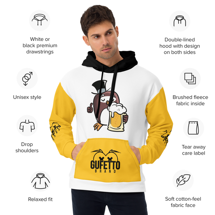 Felpa con cappuccio GUFETTO BIRRA - Gufetto Brand 