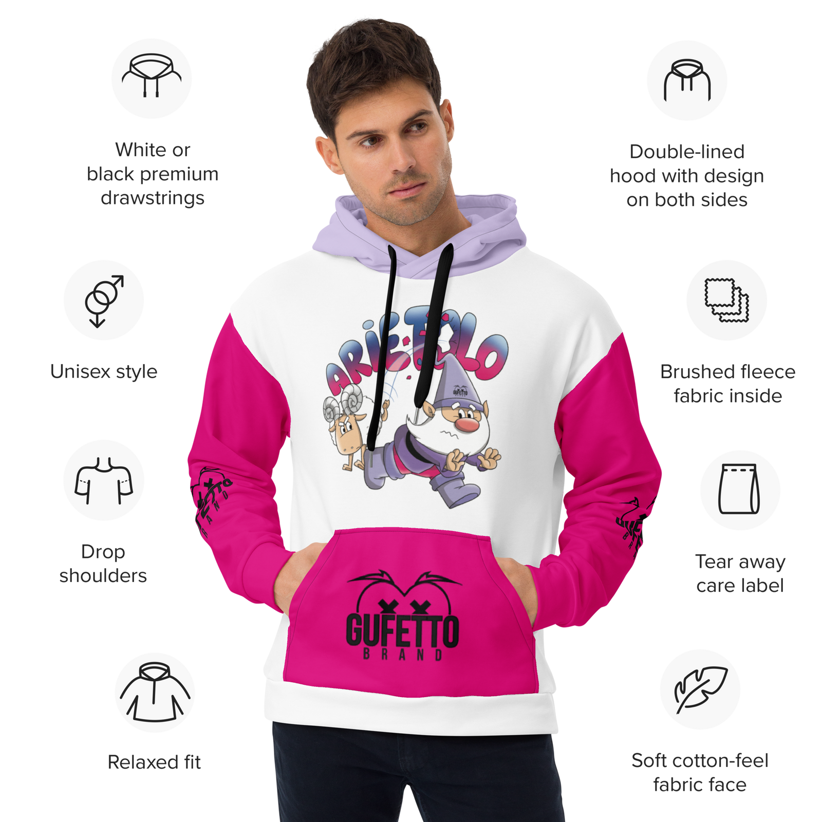 Felpa con cappuccio Uomo/Donna ARIETOLO - Gufetto Brand 