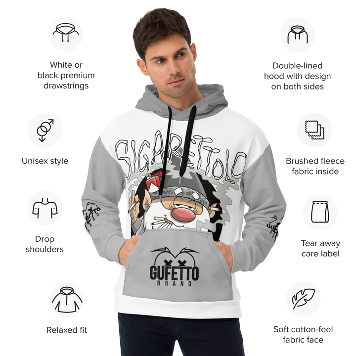 Felpa con cappuccio Uomo/Donna SIGARETTOLO - Gufetto Brand 