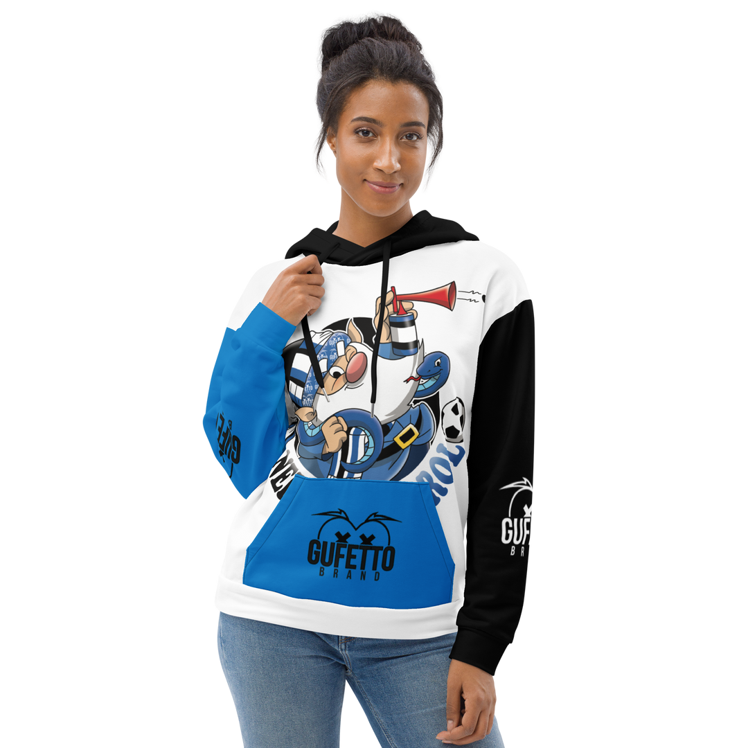 Felpa con cappuccio Uomo/Donna NERO AZZURROLO - Gufetto Brand 