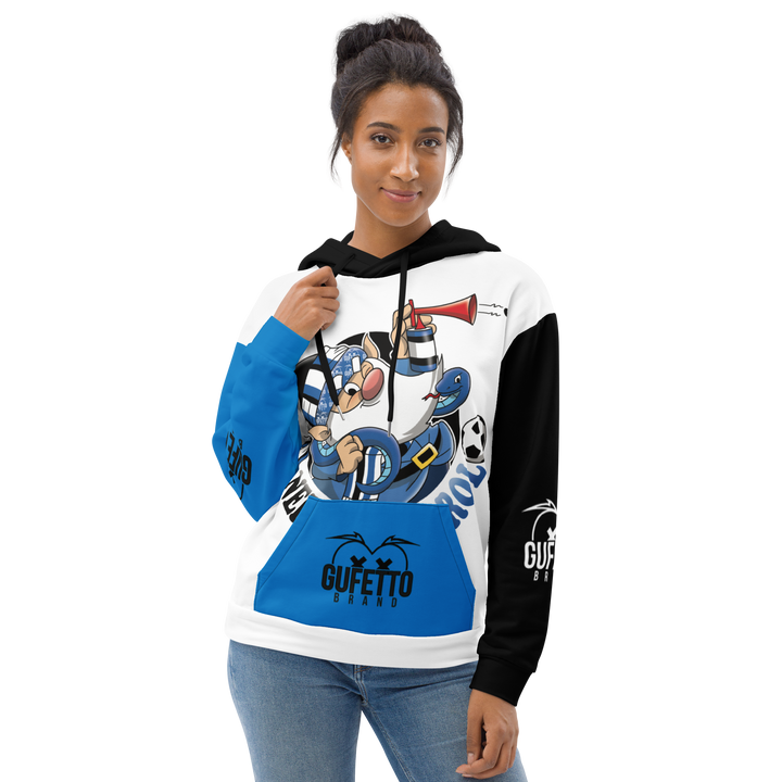 Felpa con cappuccio Uomo/Donna NERO AZZURROLO - Gufetto Brand 