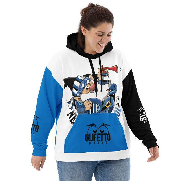 Felpa con cappuccio Uomo/Donna NERO AZZURROLO - Gufetto Brand 