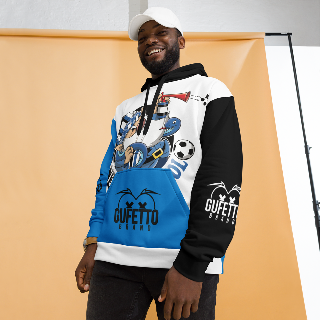 Felpa con cappuccio Uomo/Donna NERO AZZURROLO - Gufetto Brand 