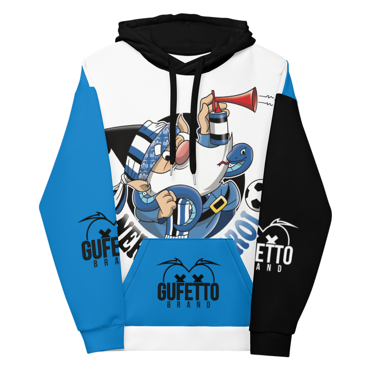Felpa con cappuccio Uomo/Donna NERO AZZURROLO - Gufetto Brand 