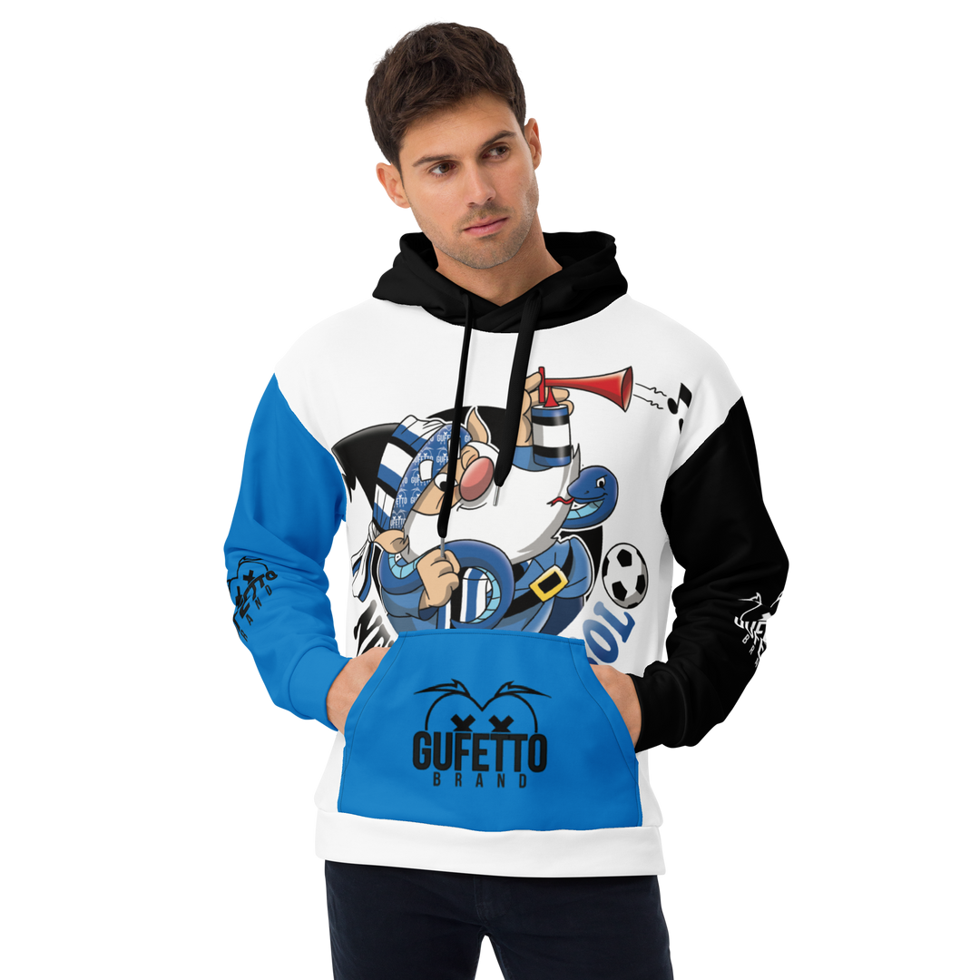 Felpa con cappuccio Uomo/Donna NERO AZZURROLO - Gufetto Brand 