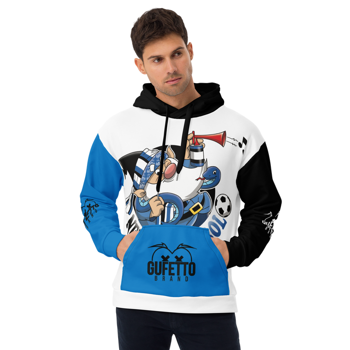 Felpa con cappuccio Uomo/Donna NERO AZZURROLO - Gufetto Brand 