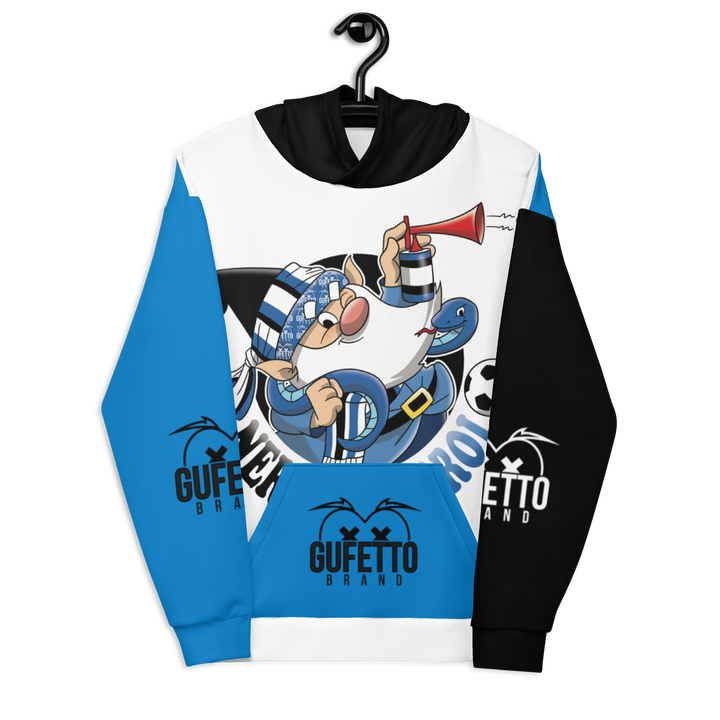 Felpa con cappuccio Uomo/Donna NERO AZZURROLO - Gufetto Brand 