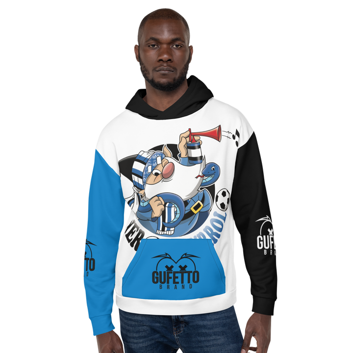 Felpa con cappuccio Uomo/Donna NERO AZZURROLO - Gufetto Brand 
