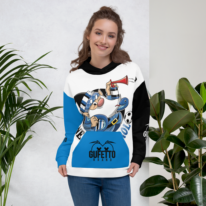 Felpa con cappuccio Uomo/Donna NERO AZZURROLO - Gufetto Brand 