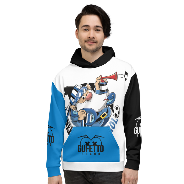 Felpa con cappuccio Uomo/Donna NERO AZZURROLO - Gufetto Brand 