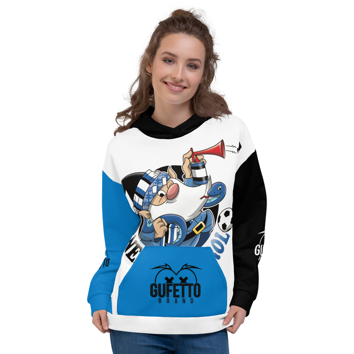 Felpa con cappuccio Uomo/Donna NERO AZZURROLO - Gufetto Brand 