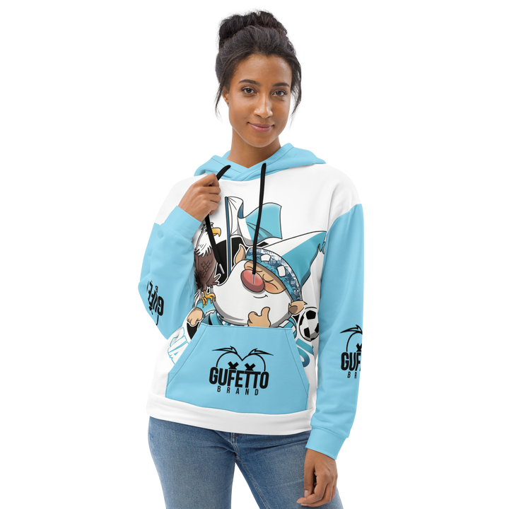 Felpa con cappuccio Uomo/Donna BIANCO CELESTOLO - Gufetto Brand 