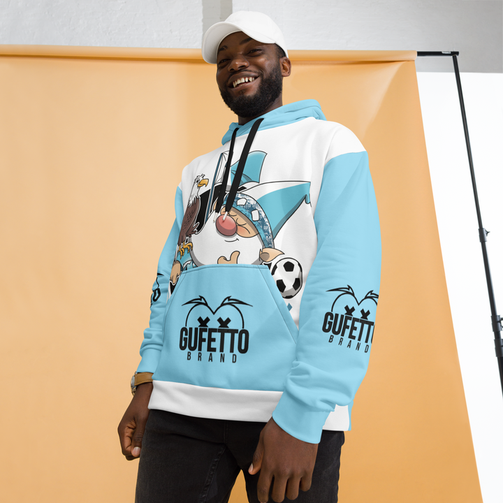 Felpa con cappuccio Uomo/Donna BIANCO CELESTOLO - Gufetto Brand 