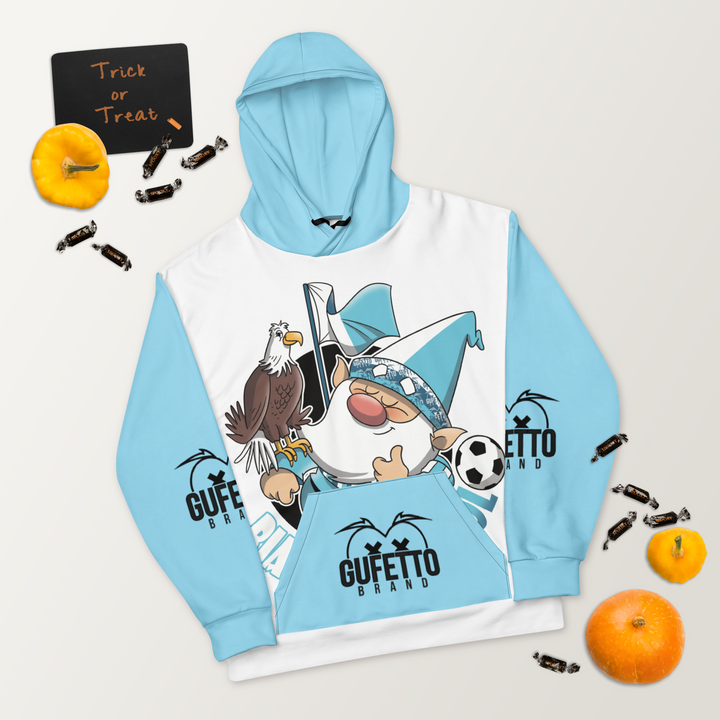 Felpa con cappuccio Uomo/Donna BIANCO CELESTOLO - Gufetto Brand 