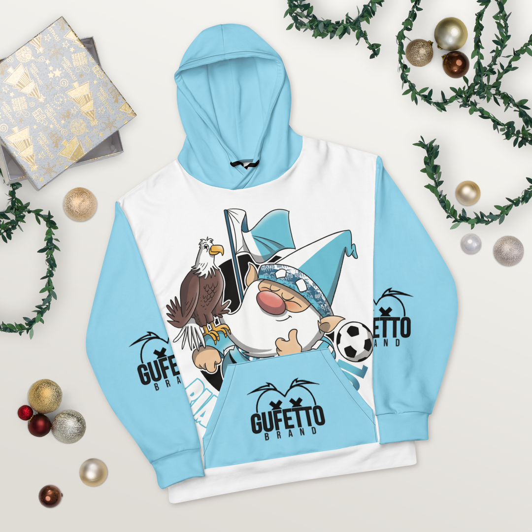 Felpa con cappuccio Uomo/Donna BIANCO CELESTOLO - Gufetto Brand 