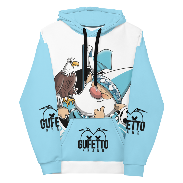 Felpa con cappuccio Uomo/Donna BIANCO CELESTOLO - Gufetto Brand 