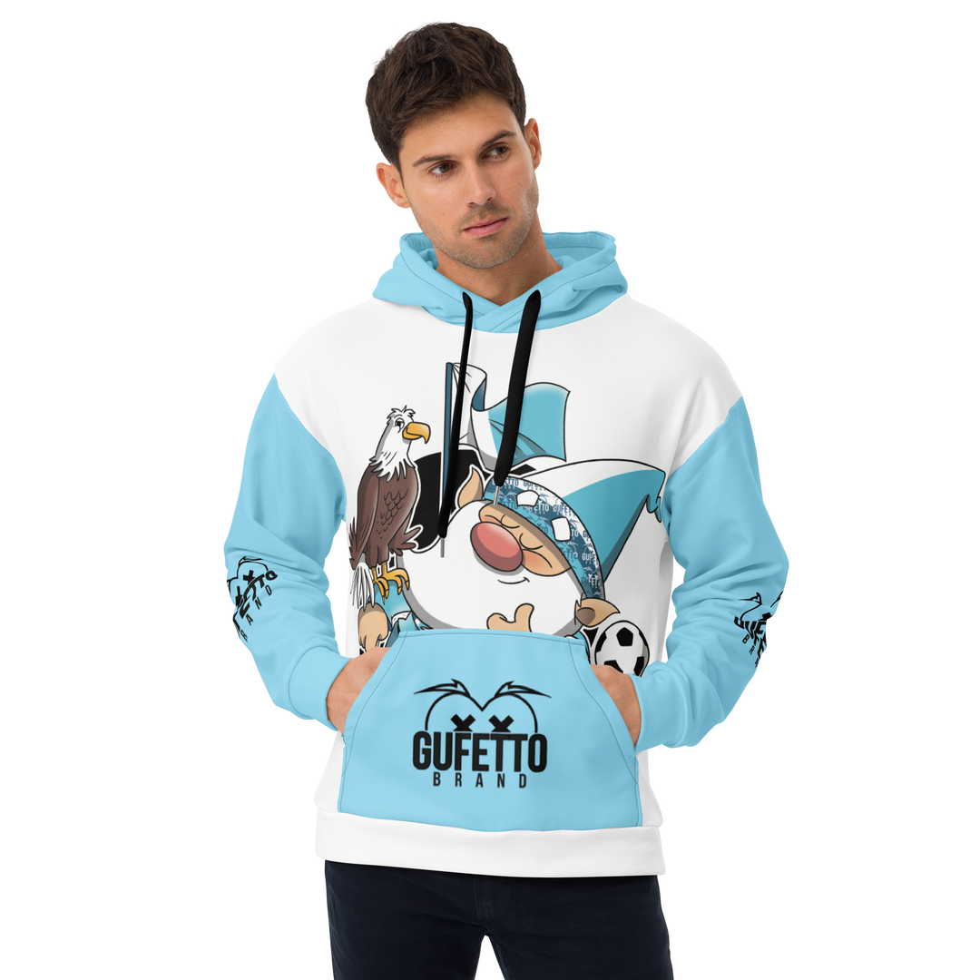 Felpa con cappuccio Uomo/Donna BIANCO CELESTOLO - Gufetto Brand 