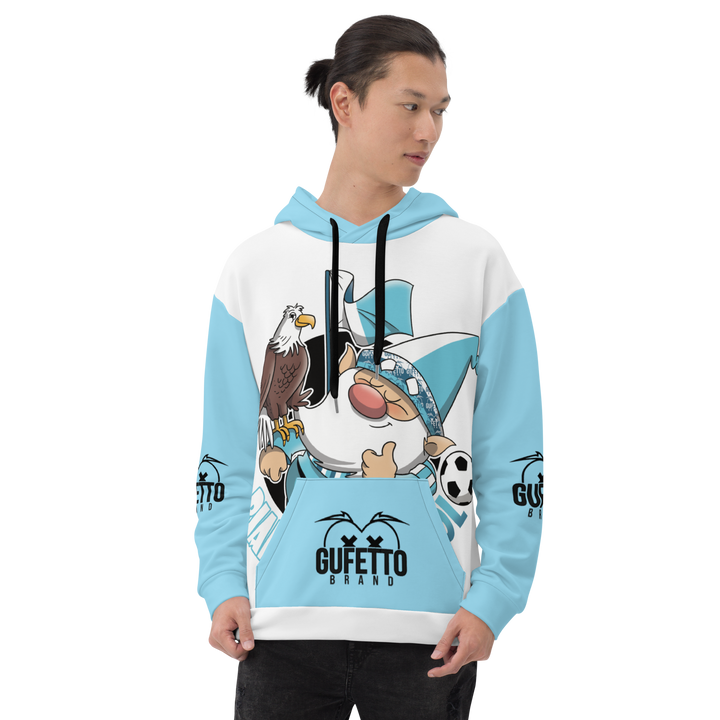 Felpa con cappuccio Uomo/Donna BIANCO CELESTOLO - Gufetto Brand 