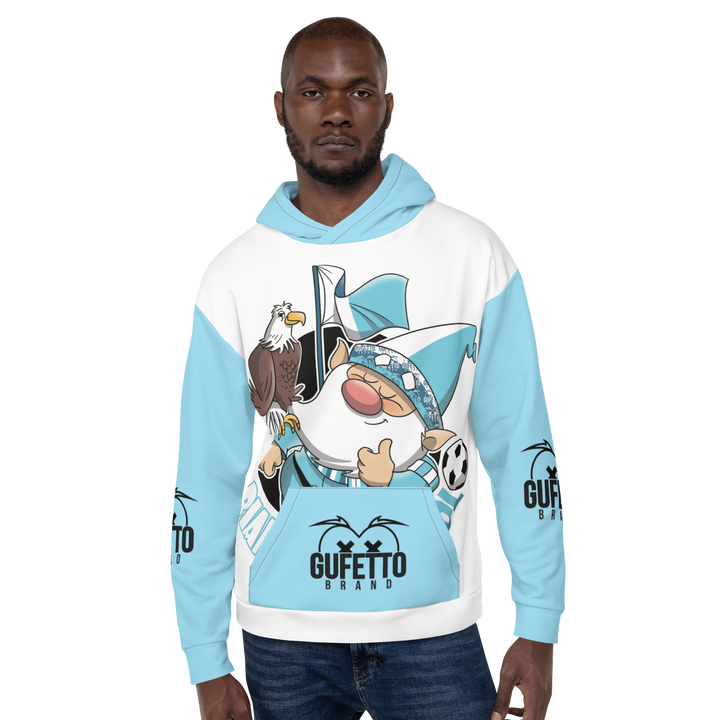 Felpa con cappuccio Uomo/Donna BIANCO CELESTOLO - Gufetto Brand 
