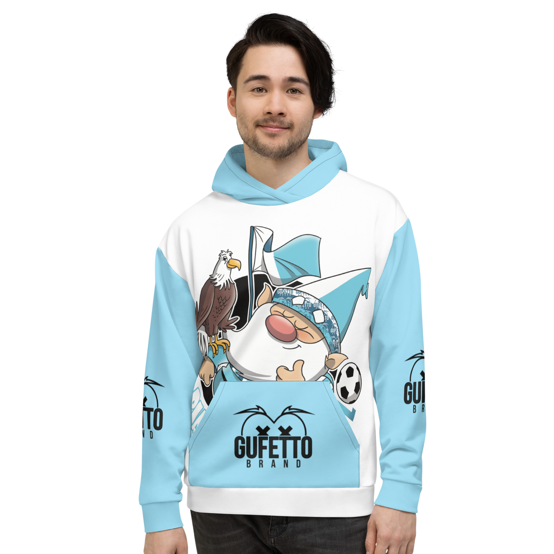 Felpa con cappuccio Uomo/Donna BIANCO CELESTOLO - Gufetto Brand 
