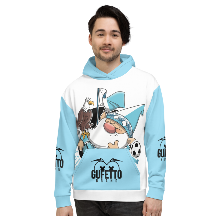 Felpa con cappuccio Uomo/Donna BIANCO CELESTOLO - Gufetto Brand 