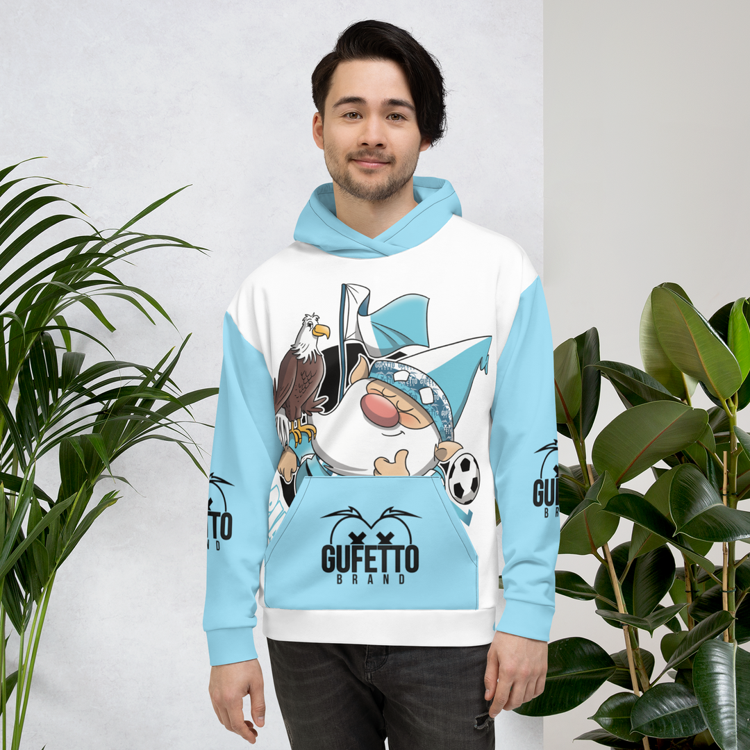 Felpa con cappuccio Uomo/Donna BIANCO CELESTOLO - Gufetto Brand 